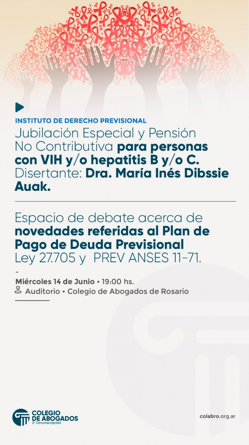 Jubilación Especial y Pensión No Contributiva para personas con VIH y/o hepatitis B y/o C. - 14/06/2023